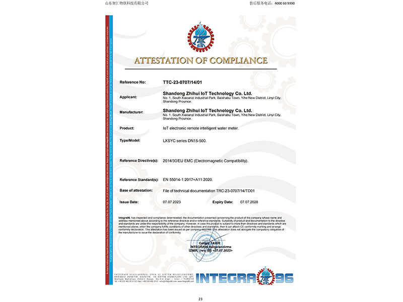 ATTESTATION OF COMPLIANCE