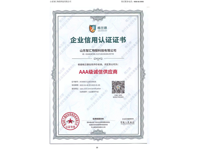 Enterprise Credit Certification Certificate